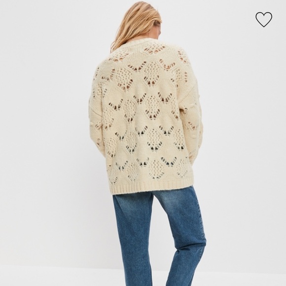 NWT AE Oversized Pointelle Sweater - XL - Picture 2 of 8